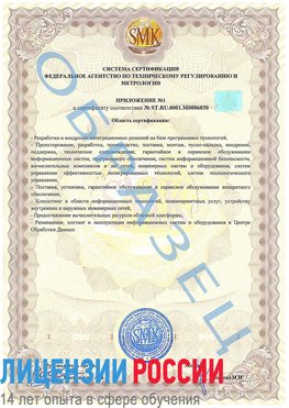 Образец сертификата соответствия (приложение) Электрогорск Сертификат ISO 27001
